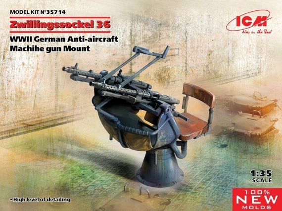 1/35 Zwillingssockel 36, German WWII AA MG Mount