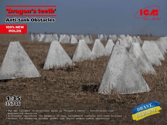 1/35 Dragons teeth Anti-tank Obstacles 24 pcs