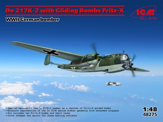 1/48 Do 217K-2 with Fritz-X German WWII Bomber