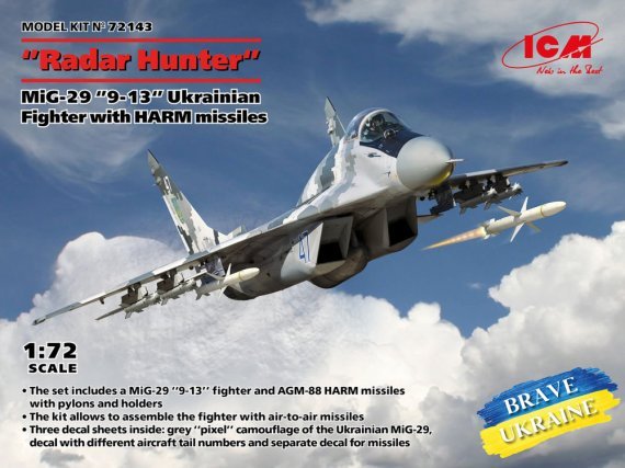 1/72 MiG-29 9-13 Radar Hunter with HARM missiles