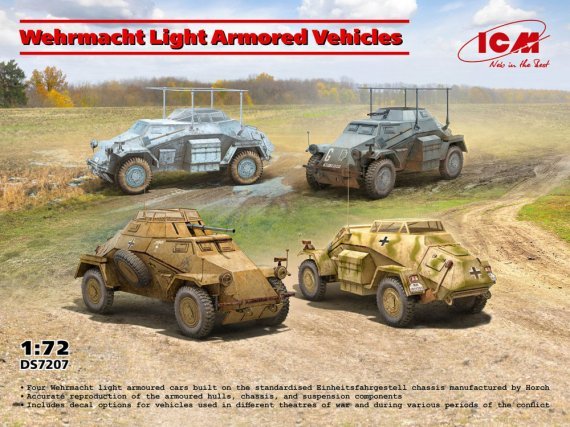 ICM 1/72 V�hicules Blind�s L�gers Wehrmacht (4 kits)