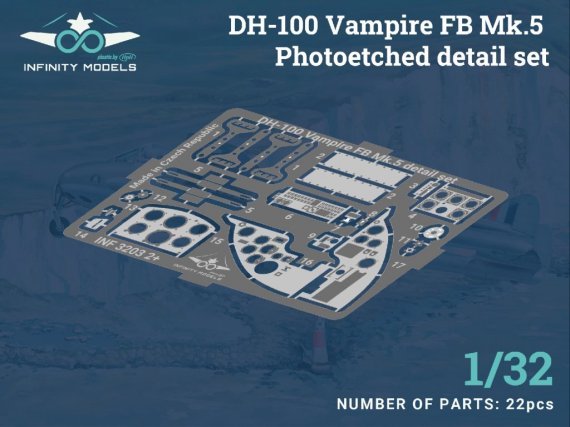 1/32 Photo-etched detail set de Havilland DH-100 Vampire Mk.5