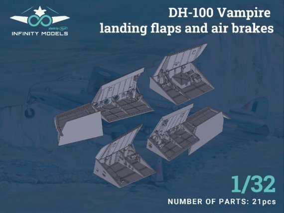 1/32 Landing flaps & air brakes DH-100 Vampire Mk.3/5