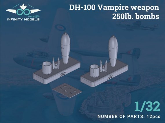 1/32 250lb bombs set de Havilland DH-100 Vampire Mk.3/Mk.5