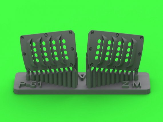 Master 1/32 P-51 Mustang Carb Air Filter RAF Louvers