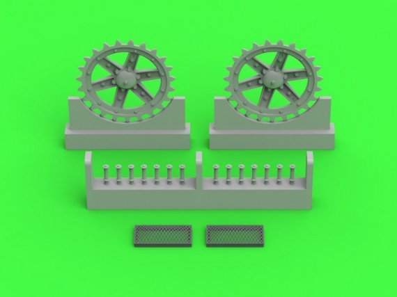 1/35 7TP drive wheels & engine grills
