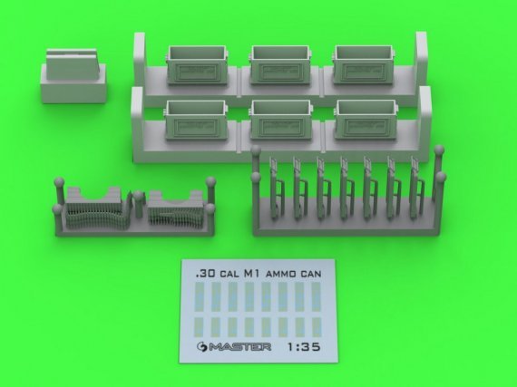 1/35 M1 ammunition cans Browning M1919 OPENED 6x