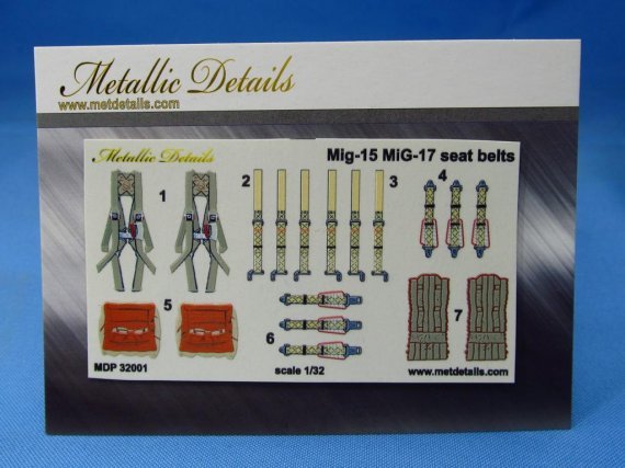 1/32 Mikoyan MiG-15/MiG-17 seat belts decals for Trumpeter