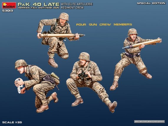 1/35 German 7.5cm PaK 40 Late with Elite Artillery Crew