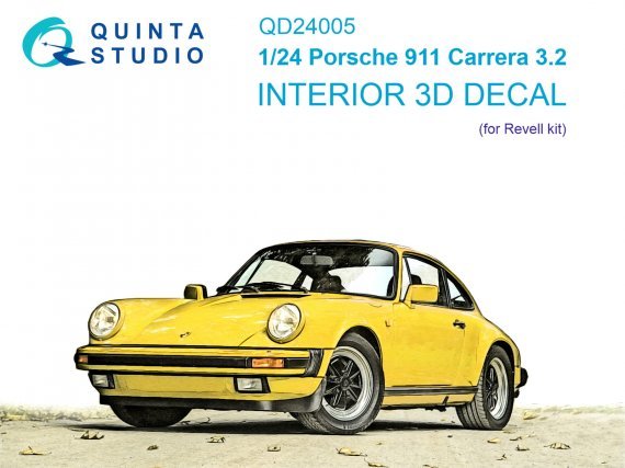 1/24 Porsche 911 Carrera 3.2 Interior on decal paper for Revell