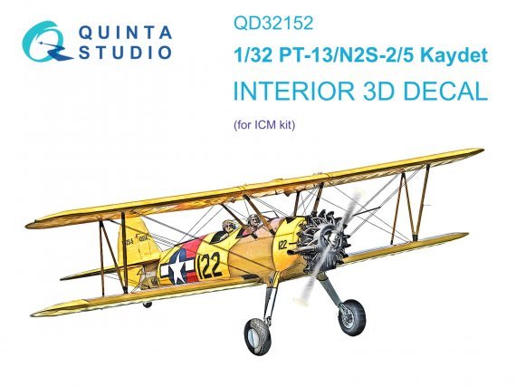 1/32 PT-13/N2S-2/5 Kaydet Interior on decal paper for ICM