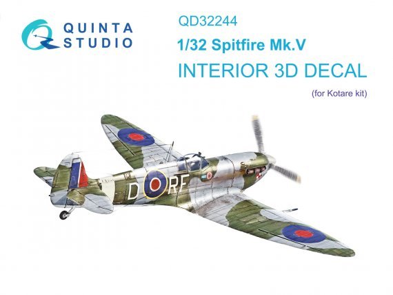 1/32 Spitfire Mk.V color Interior for KOTARE