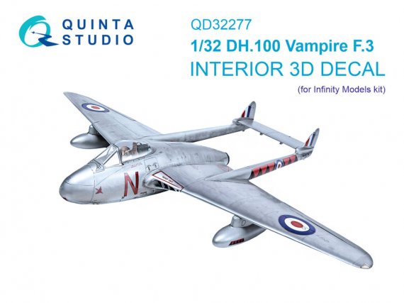 Quinta Studio 1/32 DH.100 Vampire F.3 Interni 3D colore