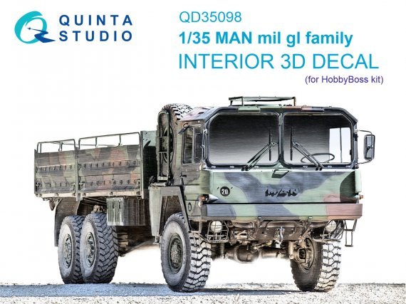 1/35 MAN mil gl family Interior on decal paper for HobbyBoss