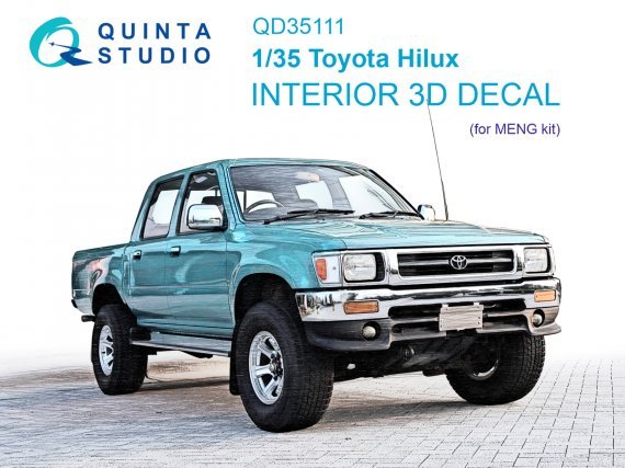 1/35 Toyota Hilux Interior on decal paper for MENG