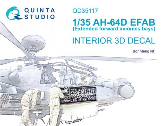 1/35 AH-64D Extended forward avionics bays Interior for Meng