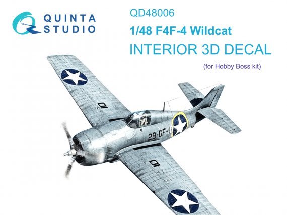 1/48 F4F-4 Wildcat Interior on decal paper for HobbyBoss