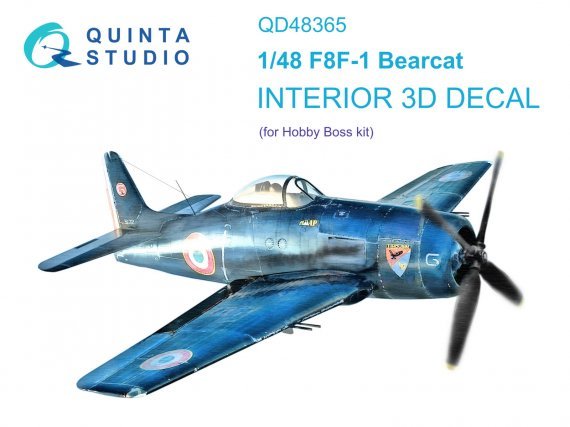 1/48 F8F-1 Bearcat Interior on decal paper for Hobby Boss