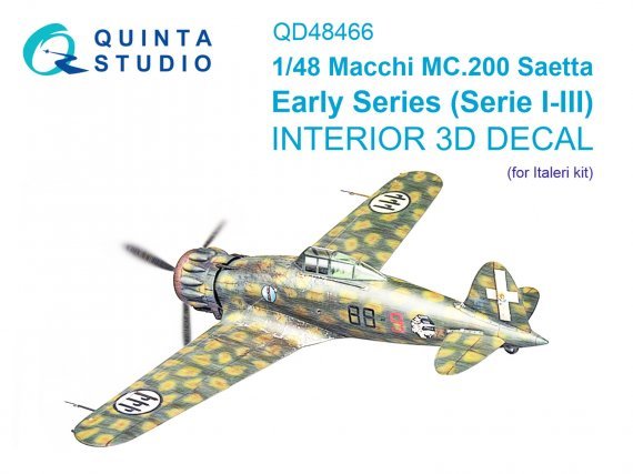 1/48 Macchi MC.200 Saetta for Early Interior for Italeri