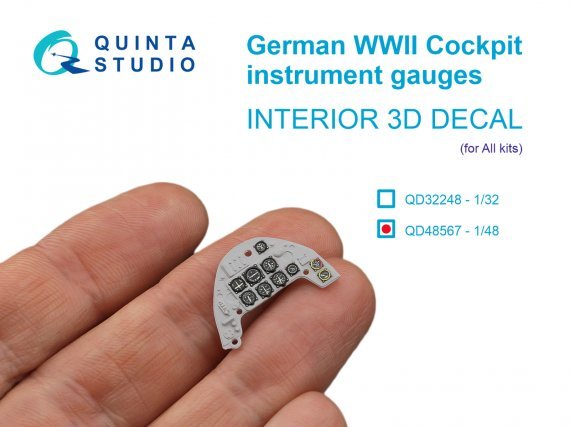 1/48 German WWII Cockpit instrument gauges & Interior