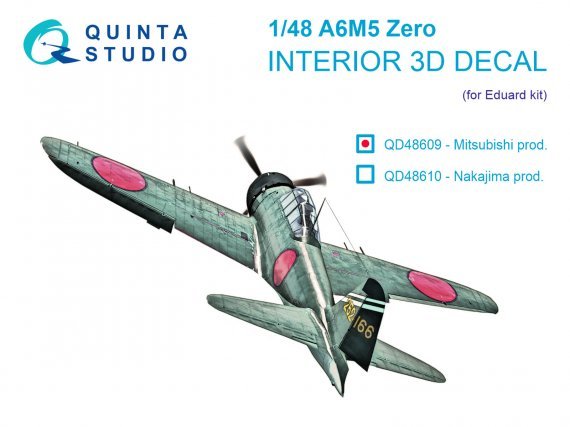 1/48 A6M5 Zero for Mitsubishi Production Interior for Eduard