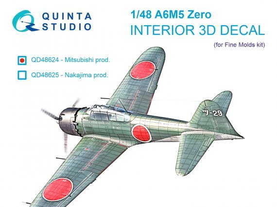 1/48 A6M5 Zero, Mitsubishi Prod 3D & color interior