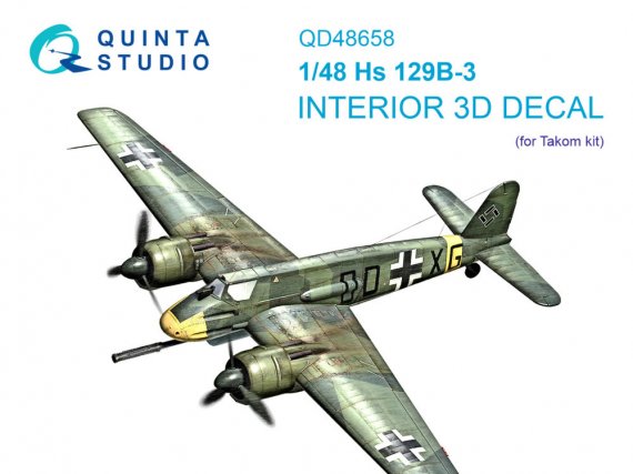 1/48 Hs 129B-3 color Interior for Takom