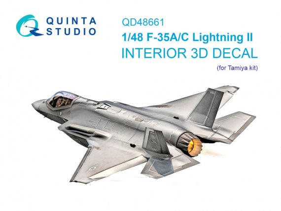 1/48 F-35A/F-35C Lightning II 3D & color interior for Tamiya