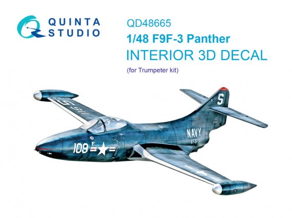 Quinta Studio Interni 3D F9F-3 Panther 1/48 Trumpeter