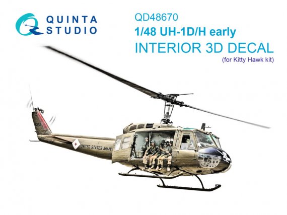 1/48 UH-1D early/UH-1H early 3D & color interior for Kitty Hawk