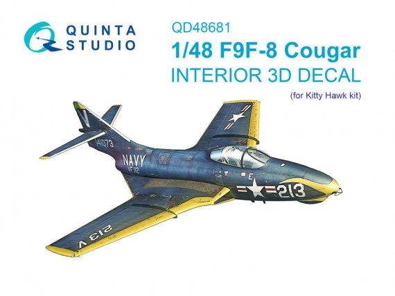 Quinta Studio 3D Color Interior F9F-8 Cougar 1/48 Kitty Hawk
