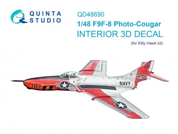 Quinta Studio Int�rieur 3D F9F-8P Photo-Cougar 1/48 Kitty Hawk