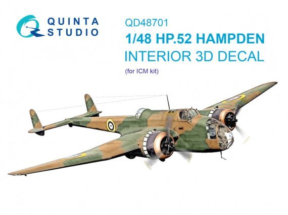 QUINTA STUDIO 1/48 HP.52 Hampden Markierungen 3D ICM