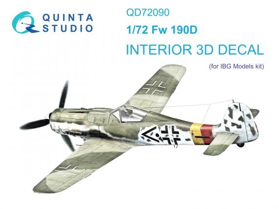 1/72 Fw 190D Interior on decal paper for IBG models