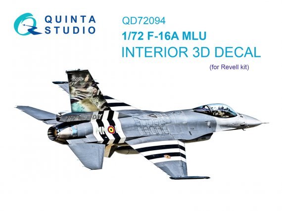 1/72 F-16A MLU Interior on decal paper for Revell