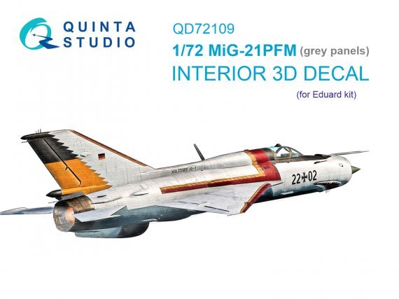 1/72 MiG-21PFM Gray panels Interior on decal paper for Eduard