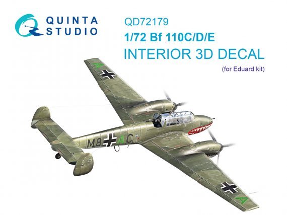 1/72 Messerschmitt Bf-110C/Bf-110D/Bf-110E Interior for Eduard