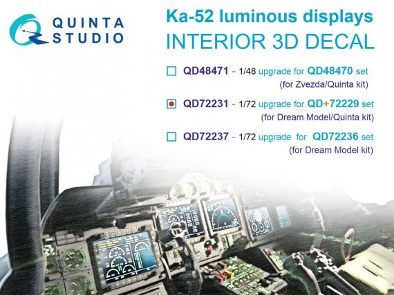 1/72 Ka-52 luminous displays upgrade for Dream Models/QNT