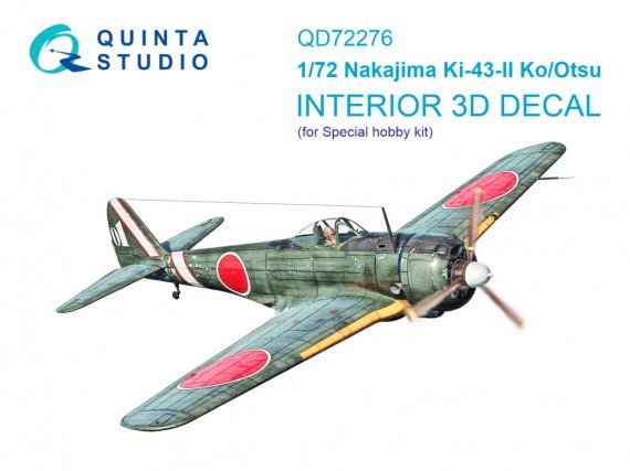 QUINTA STUDIO Ki-43 II Ko/Otsu Cockpit 3D Couleur 1/72