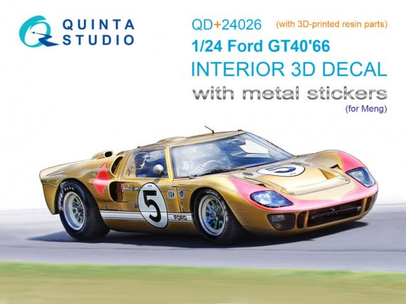 1/24 Ford GT40 Mark II 66 3D & color interior for Meng