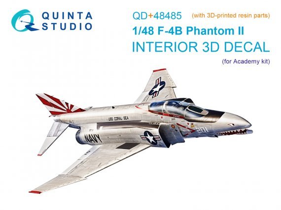 1/48 McDonnell F-4B Phantom II Interiorfor Academy with resin