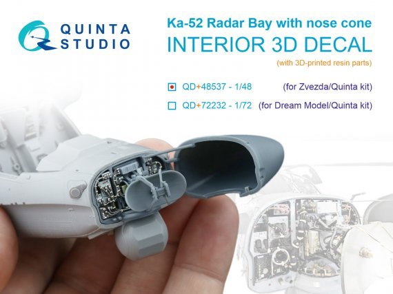 1/48 Ka-52 radar bay with nose cone for Zvezda/QNT