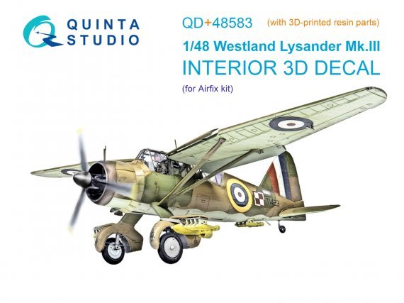 1/48 Westland Lysander Mk.III Interior for Airfix
