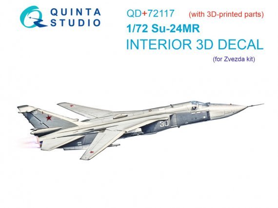 1/72 Su-24MR Interior for Zvezda with 3D-printed resin part