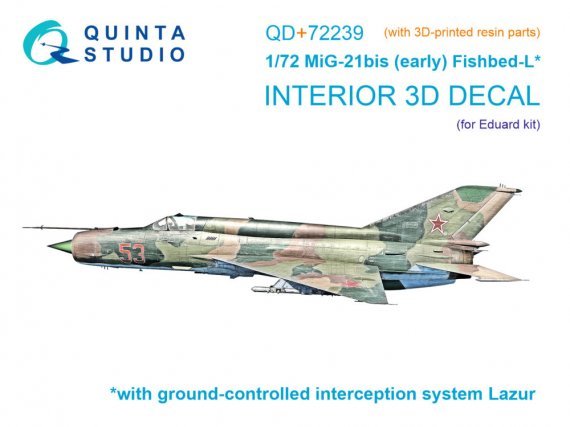 1/72 MiG-21bis early color Interior for Eduard