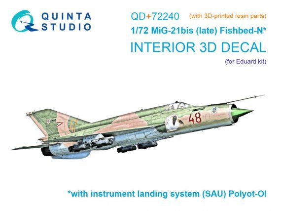 1/72 MiG-21bis late color Interior for Eduard