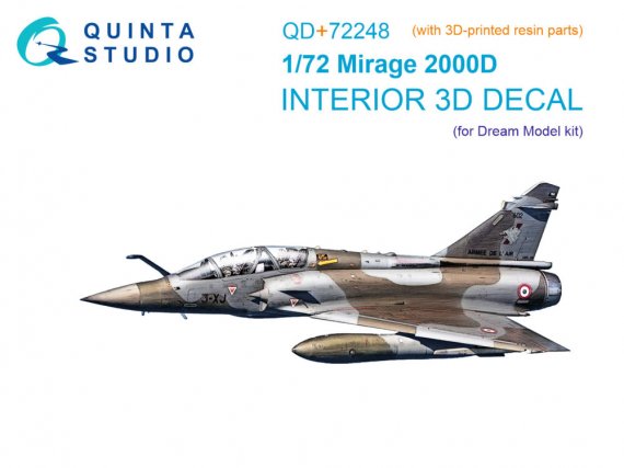 1/72 Mirage 2000D color Interior for Dream Models