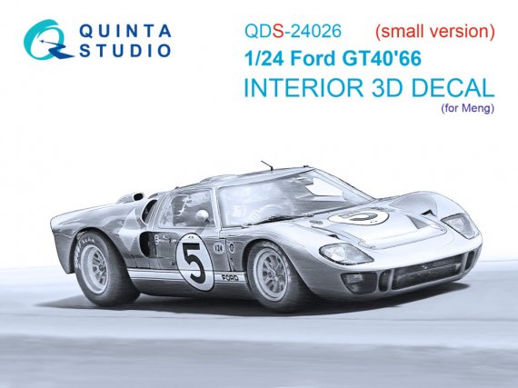 1/24 Ford GT40 Mark II 66 3D & color interior MENG SMALL