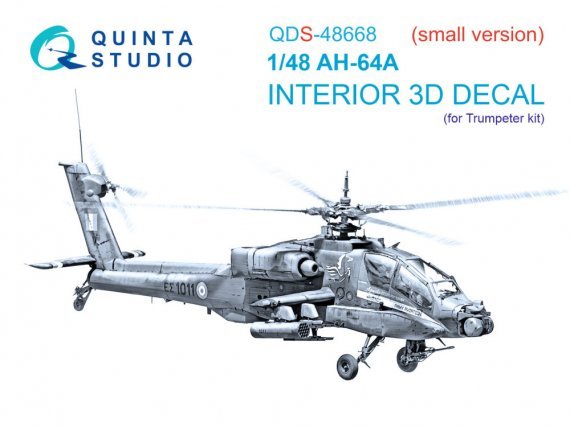 Quinta Studio - Interno 3D colorato AH-64A 1/48 per Trumpeter