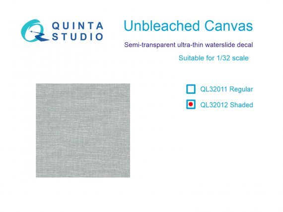 1/32 Unbleached Canvas, shaded Semi-transparent